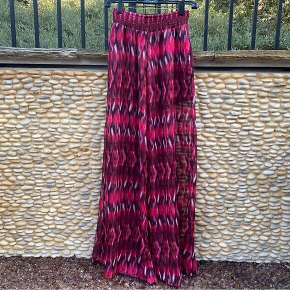 NWT New MISA Los Angeles PIA Chiffon Sheer Pull On Wide Leg Pants Small Boho - Picture 1 of 8